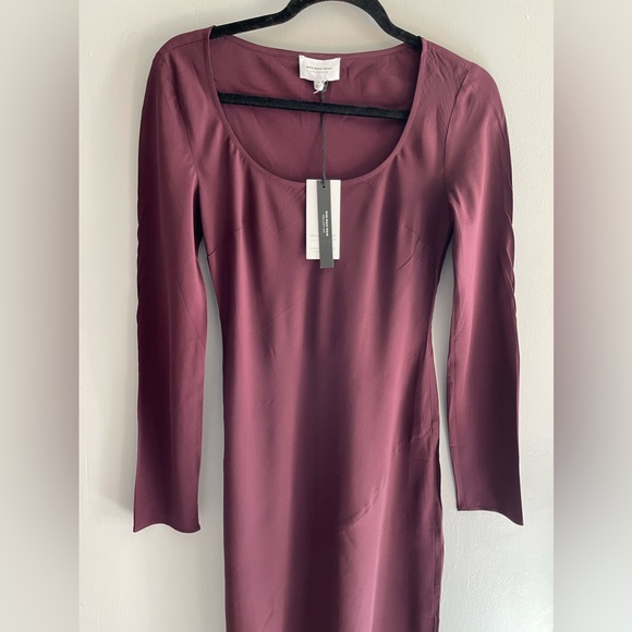 NWT Florence Long-Sleeve Washed Silk-Blend MIDI Dress Size XS by Who What Wear - Picture 4 of 10